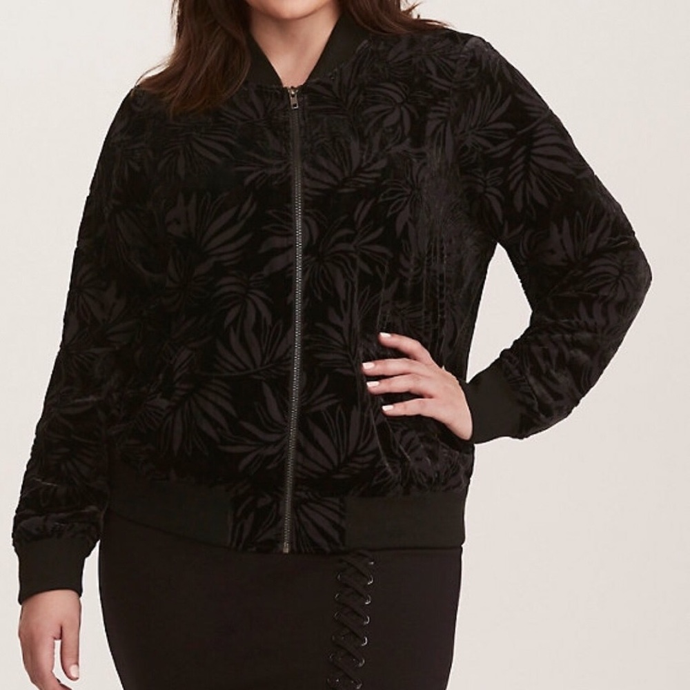HP🌹 Torrid Burnout Velvet Bomber Jacket
